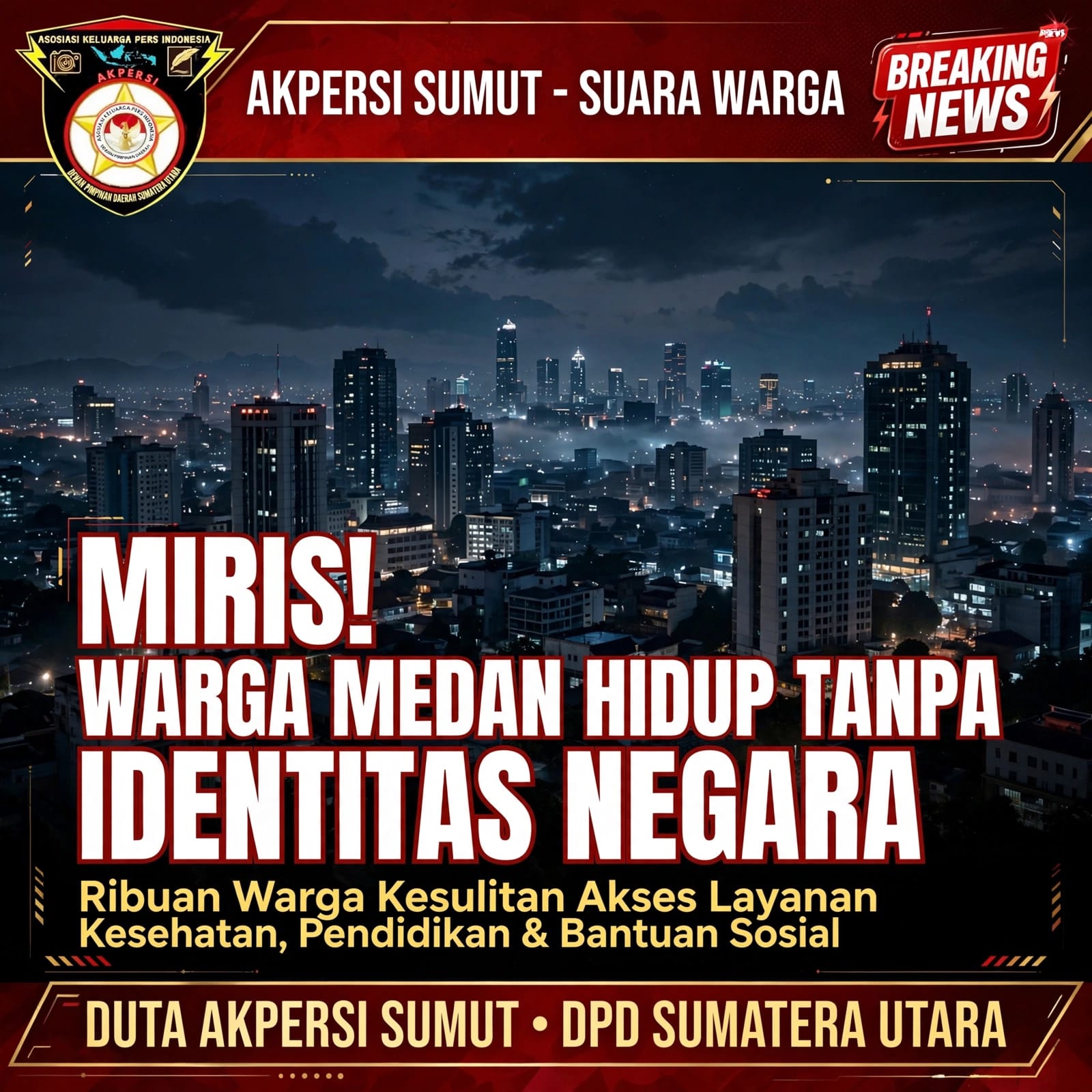 AKPERSI Sumut Soroti Warga Nol Data, Minta Pemko Medan Beri Solusi Konkret